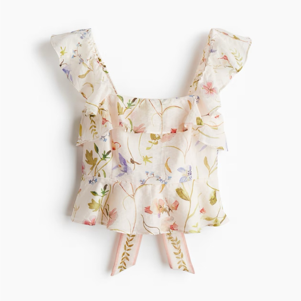 H&M Floral Peplum Top NWOT